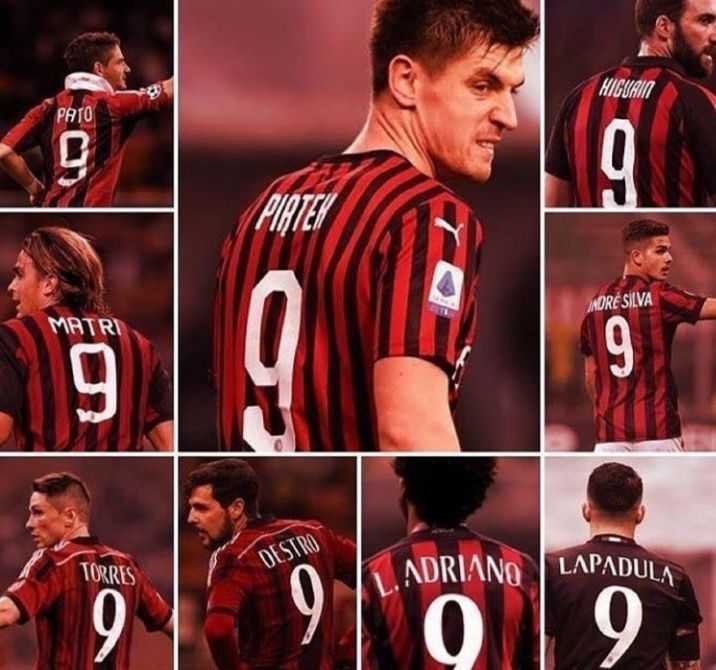 Para striker AC Milan yang menggunakan nomor punggung 9. Dok: IG bosa.indonesia