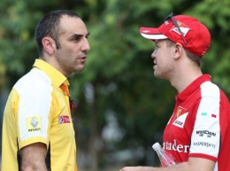 Cyril Abiteboul dan Sebastian Vettel (sumber: motorsport-total.com)