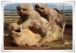 Batu macan, kreativitas seniman purba (Dok. BPCB Jambi)