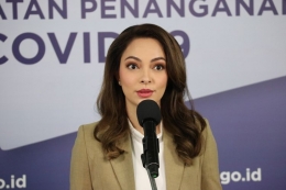 Tim komunikasi publik Gugus Tugas Percepatan Penanganan Covid-19 Reisa Broto Asmoro (Dok. BNPB via KOMPAS.com)