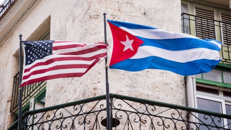 Bendera  Negara AS dan Kuba, sumber: CNN