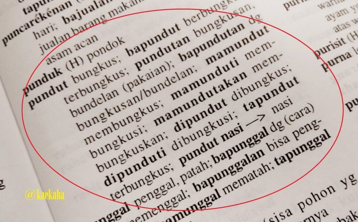 Pundut artinya bungkus dalam Bahasa Indonesia | @kaekaha