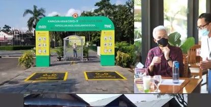 Pemasangan marka dan Pak Ganjar dalam simulasi (Foto: TWC Borobudur)