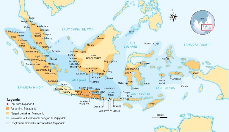 Gambar peta Majapahit dari Wikipedia.