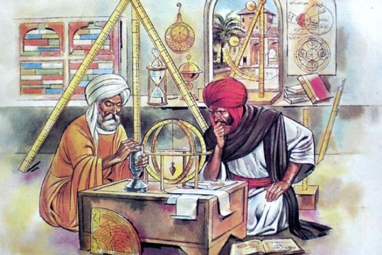 Ilustrasi ilmuwan Muslim saat mengembangkan sains dan teknologi pada era Dinasti Abbasiyah di Baghdad. Sumber: republika