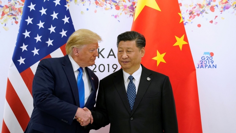 Donald Trump dan Xi Jinping di Osaka 2019 I Gambar: Skynews