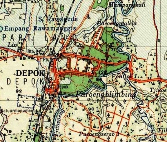 Peta Kota Depok tahun 1945, foto milik javapost.nl
