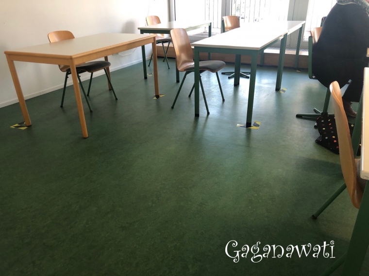Desain kelas dengan jarak 1,5 m (dok.Gaganawati)