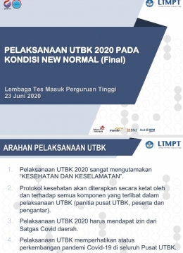 Tangkapan layar pengumuman pengunduran jadwal UTBK dari LTMPT