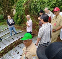 Tinjauan pertanian Kelompok Tani Karya Raharja Mukti Desa Serang/Foto: Lilian Kiki Triwulan