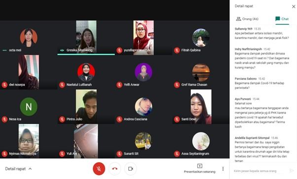 kegiatan tanya jawab yang kami lakukan melalui aplikasi google meet. | Dokpri