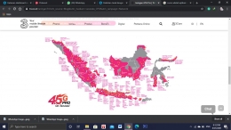 Gambar Peta Jangkauan Jaringan 3 Indonesia. Koleksi Pribadi