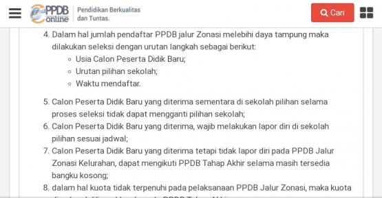 Tangkapan layar PPDB.Jakarta.go.id
