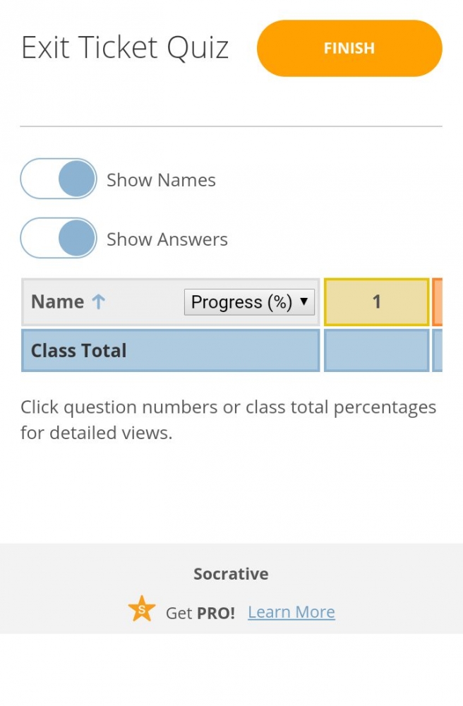 Gambar 11. Exit Ticket atau mengakhiri pertandingan dan mendapatkan hasil | Socrative.com