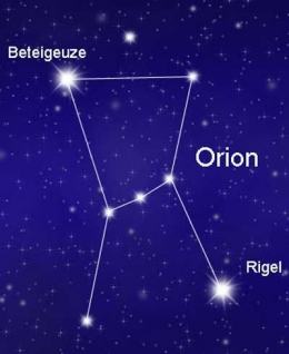 Formasi terang 7 bintang pada rasi Orion. (Gambar: Istimewa). 