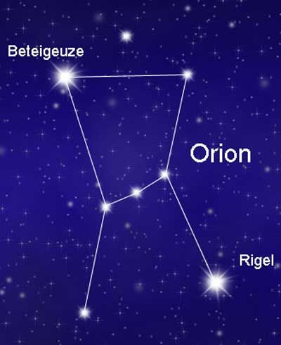 Formasi terang 7 bintang pada rasi Orion. (Gambar: Istimewa).