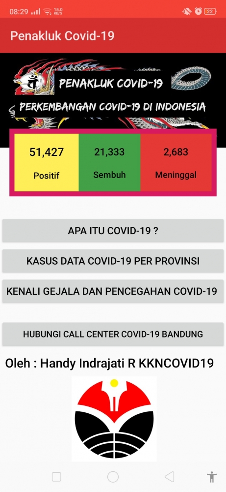 Aplikasi Penakluk Covid-19/dok.mahasiswa