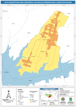 Peta administrasi Desa Senggreng yang telah diperbarui oleh mahasiswa KKN UM 2020