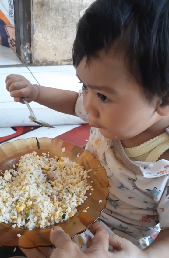 Sarapan nasi goreng. Dokpri