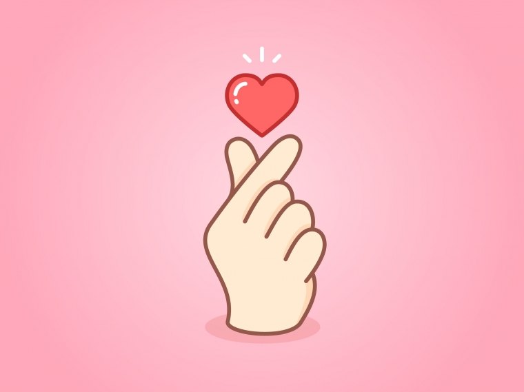 Finger Heart by Marc Louis Rosario (dribbble.com)