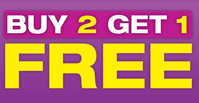 Promosi beli dua gratis satu (sumber: singpromos.com)
