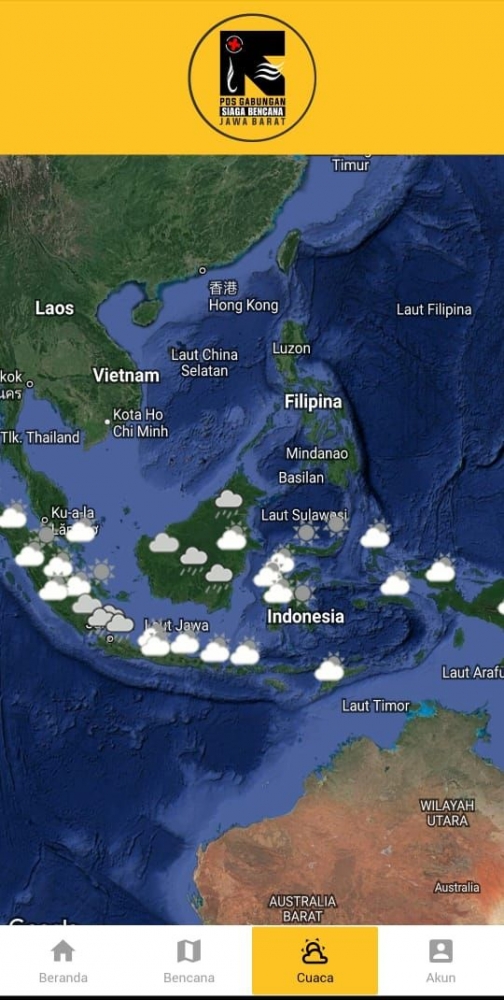 tangkapan layar aplikasi Posgab Jabar