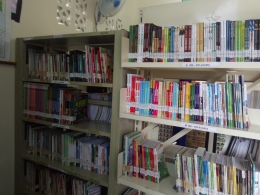 Koleksi buku di perpustakaan Berlian desa Pemali (dokpri) 