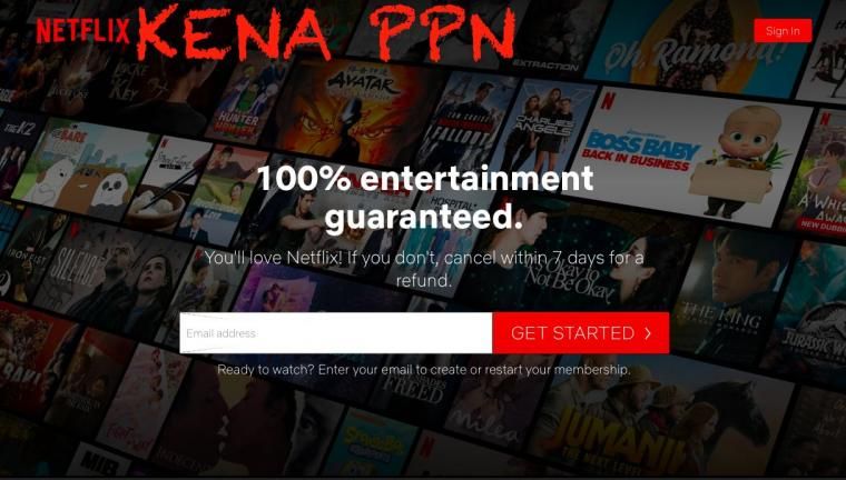 tampilan halaman depan netflix di web (screenshot pribadi penulis)