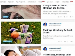 Sumber : tangkapan layar dari laman profil pribadi Kompasiana