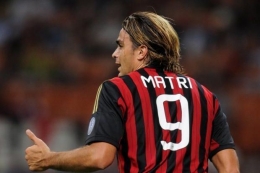Deskripsi : Alesandro Matri nomor 9 AC Milan I Sumber Foto : Jawa Pos