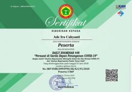 (sertifikat pribadi setelah mengikuti  daily zoominar #48 PPNI) | dokpri