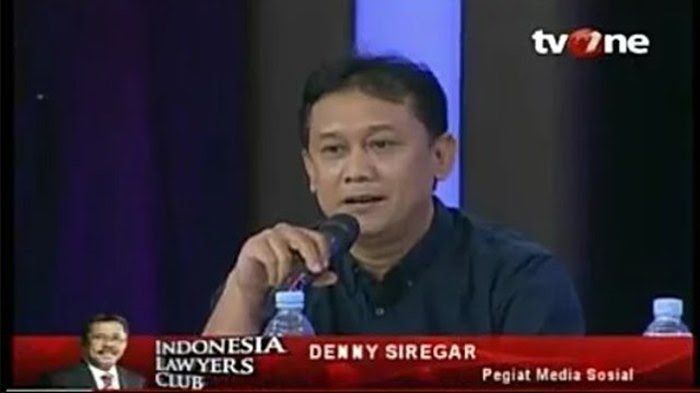 Denny Siregar potongan layar TVOne dipublikasikan Tribunnews