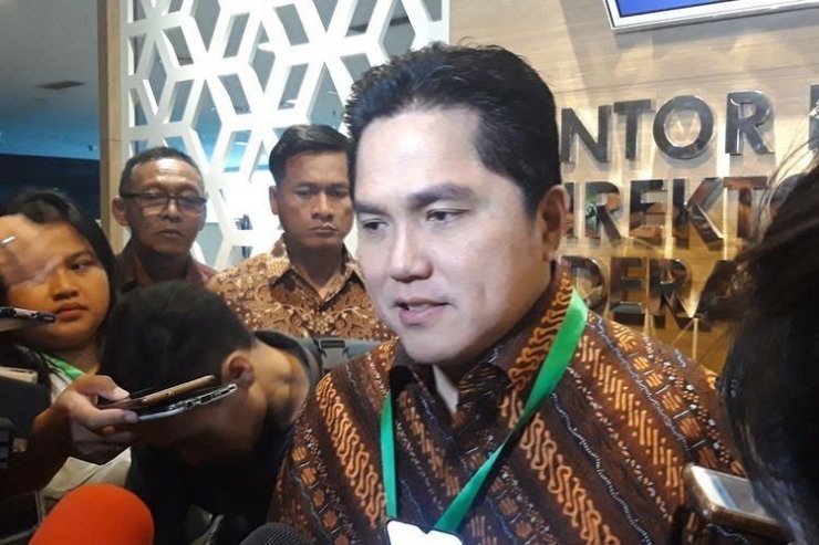 Menteri BUMN Erick Thohir di Jakarta, Jumat (13/12/2019) (KOMPAS.COM/MUTIA FAUZIA)