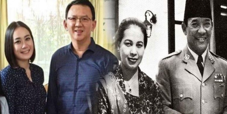 Foto : Ahok menikahi Puput dan Soekarno menikahi dengan Hartini
