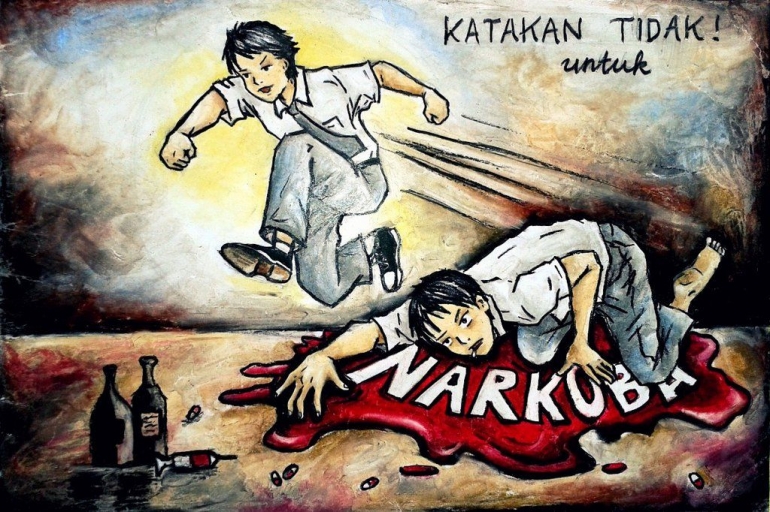 ilustrasi pemuda membunuh narkoba|https://www.dompubicara.com