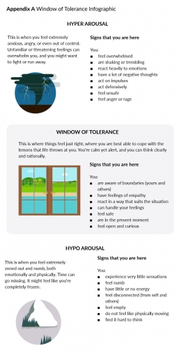 Gambar 1.Window of Tolerance Infographic, diambil dari buku The Crisis Kit. Sumber: PositivePsychology.com