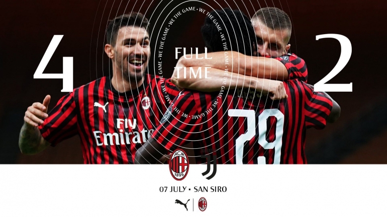 AC Milan kalahkan Juventus dengan skor 4-2. Sumber foto: Twitter AC Milan