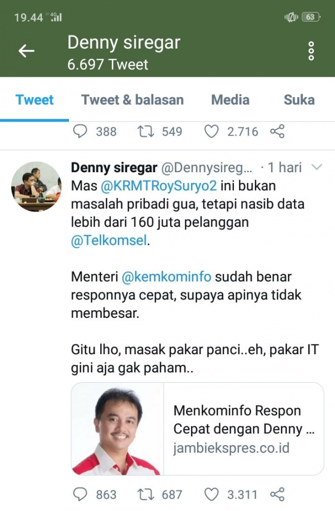 Schreensot twitter Denny Siregar