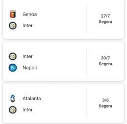 Tiga laga terakhir Inter di Serie A musim 2019/20. Gambar: Google/Serie A