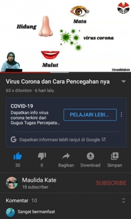 Informasi Pencegahan Covid-19 melalui YouTube