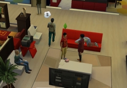  Kegitan di dalam asrama (screenshot the sims 4)