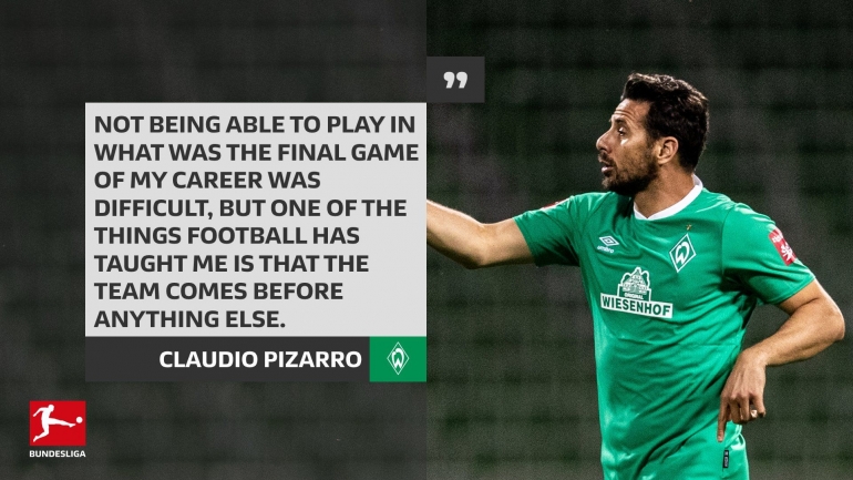 Pernyataan Pizarro soal dirinya yang tak bermain di laga terakhirnya kepada Bundesliga.com | foto: twitter @Bundesliga_EN