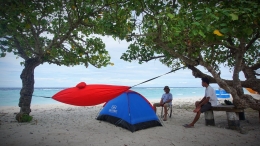 Camping adalah salah satu aktifitas yang seru di pantai ini (dokpri)