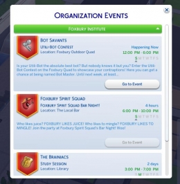 Organisasi (screenshot the sims 4)