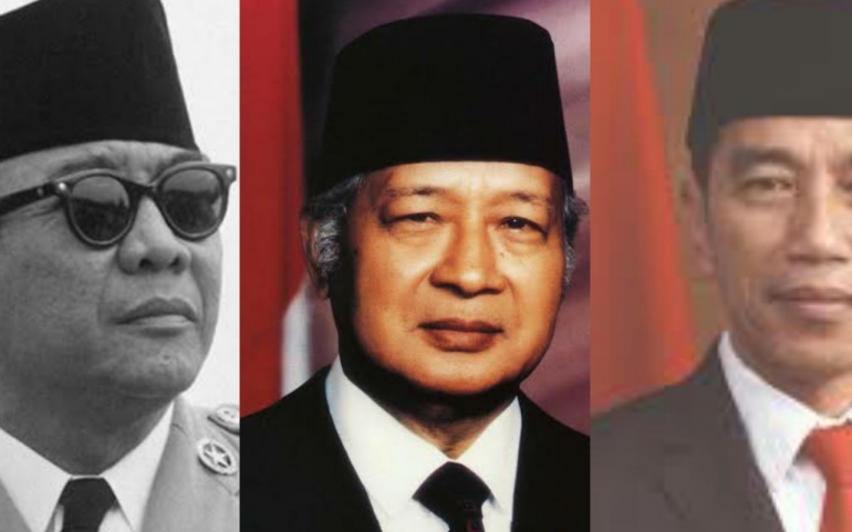 Sumber Gambar : Sukarno : Tirto.id - Soeharto & Jokowi : Wikipedia Indonesia - Edit : Elang Salamina