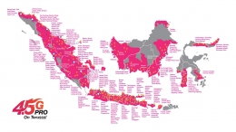 Jaringan 3 Indonesia. Jaringan baru 3 lebih kuat dan lebih luas di seluruh Indonesia dengan teknologi 4,5G (Foto : www.tri.co.id)