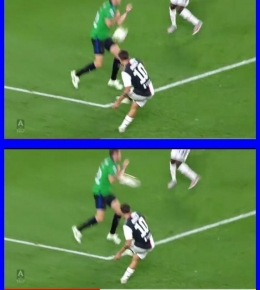 Kronologi penalti pertama untuk Juventus. Gambar: Youtube/SerieA