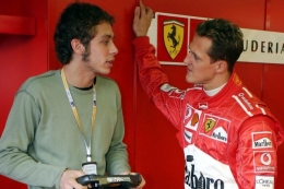 Rossi dengan Michael Schumacher tahun 2006|