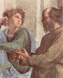 Sokrates sedang berdialog dengan Xenophon muda. (Gambar: Istimewa).