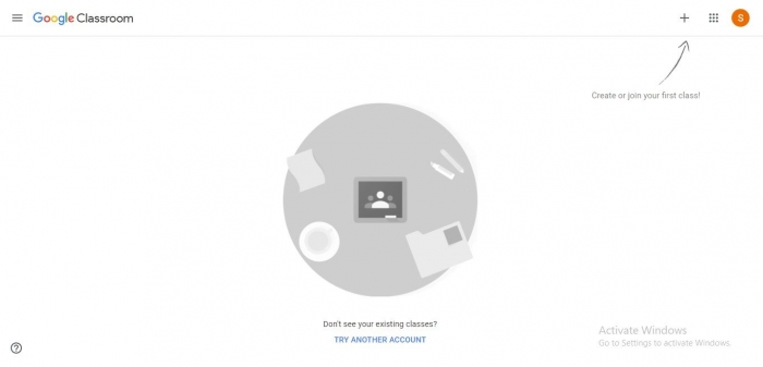 tangkapan layar dari Google Classroom